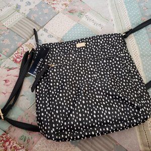 Black and white cross body